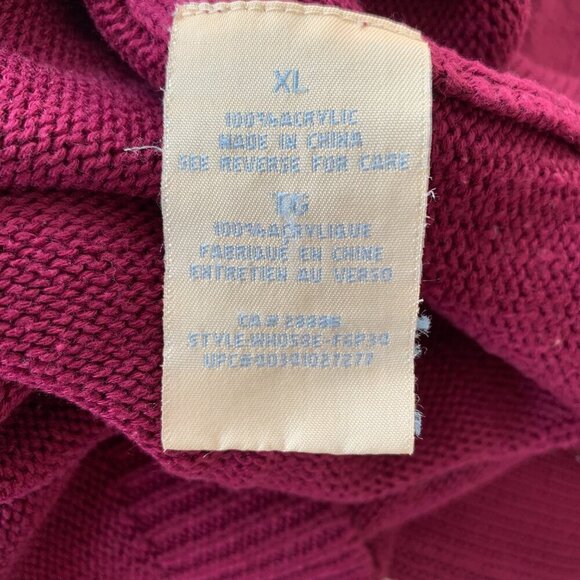 Vintage 90s Burgundy Floral Embroidered Cardigan Sweater Vest - Picture 8 of 13